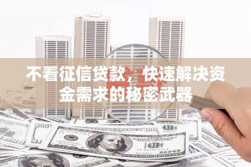 社头不看征信贷款，快速解决资金需求的秘密武器