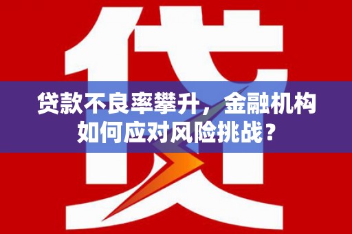 社头贷款不良率攀升，金融机构如何应对风险挑战？