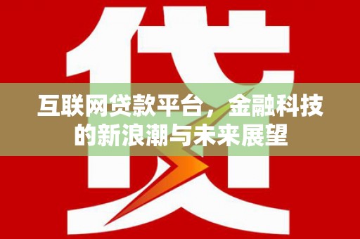 社头互联网贷款平台，金融科技的新浪潮与未来展望