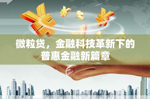 社头微粒贷，金融科技革新下的普惠金融新篇章